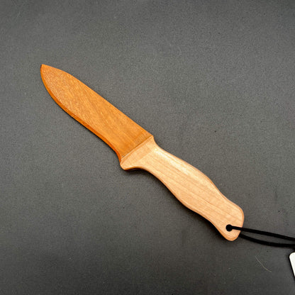 Spearpoint Wooden Knife designed for safe wax play and knife play, features a genuine straight edge and sharp tip.