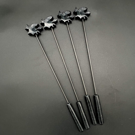 Set of four resin witch tips attached to 3mm carbon fiber rod.