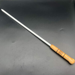 White 3/8 inch Delrin cane with hand-turned wooden handle
