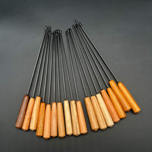 17 evil sticks in a row with a variety of wooden handles