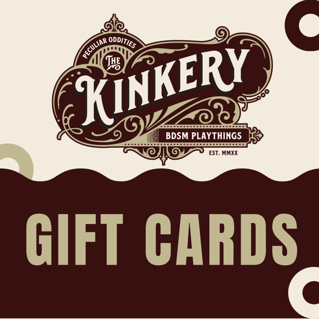 brown and cream image with Kinkery logo and text in gold that says Gift Cards