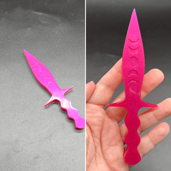 Solid hot pink resin Pugio dagger