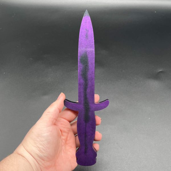 Knightly dagger made with purple and black resin