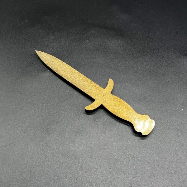 Black resin dagger with gold glitter