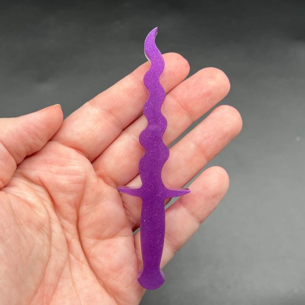 Purple and glow in the dark resin dagger