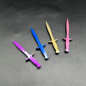 4 Longsword resin daggers: purple, blue, gold glitter, pink glitter