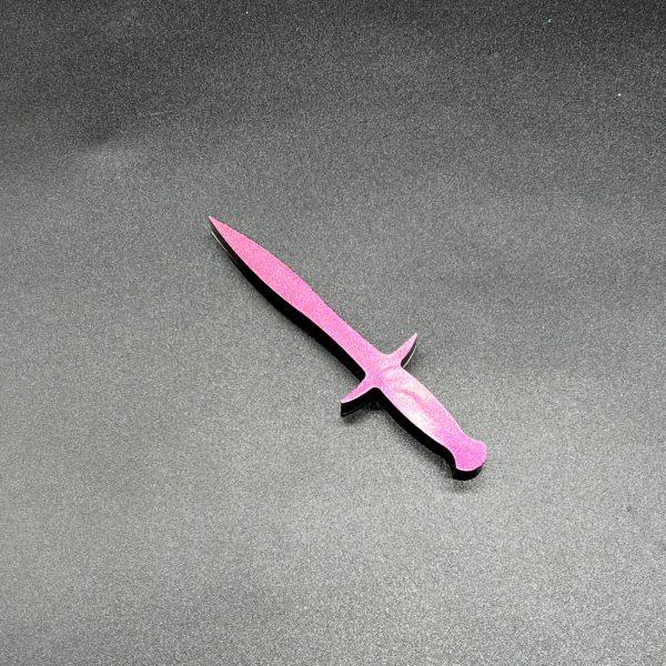 Black resin and pink glitter dagger