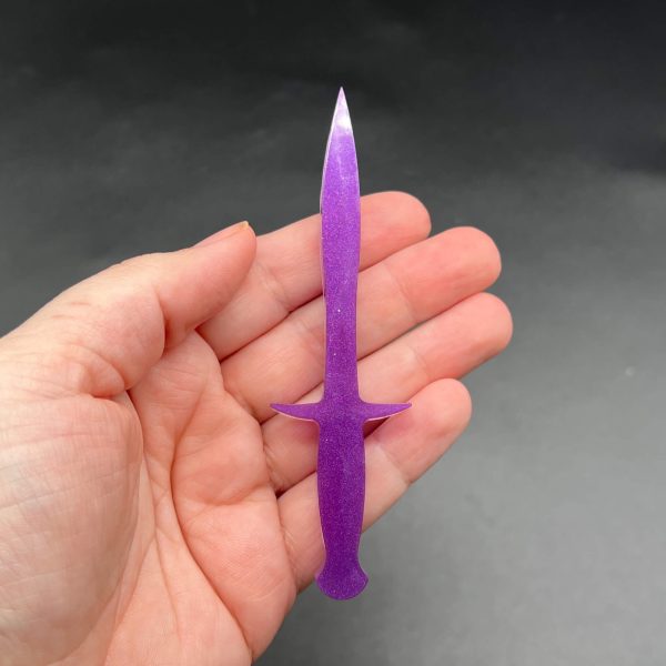 Purple and glow in the dark resin dagger