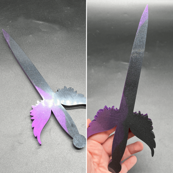 Purple and black resin dagger