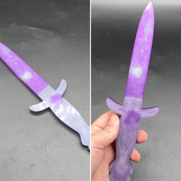 Purple and white resin dagger