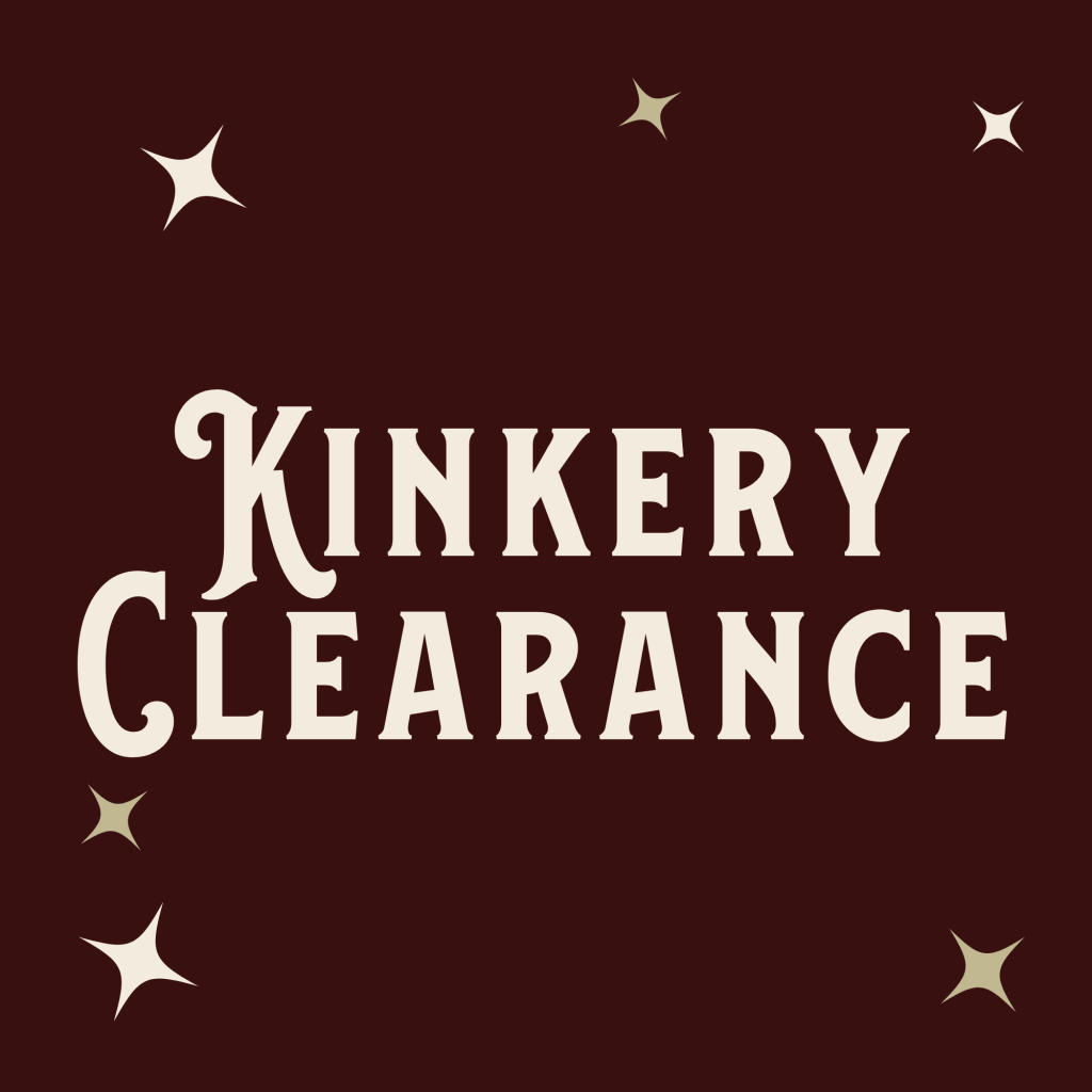 square graphic that says Kinkery Clearance